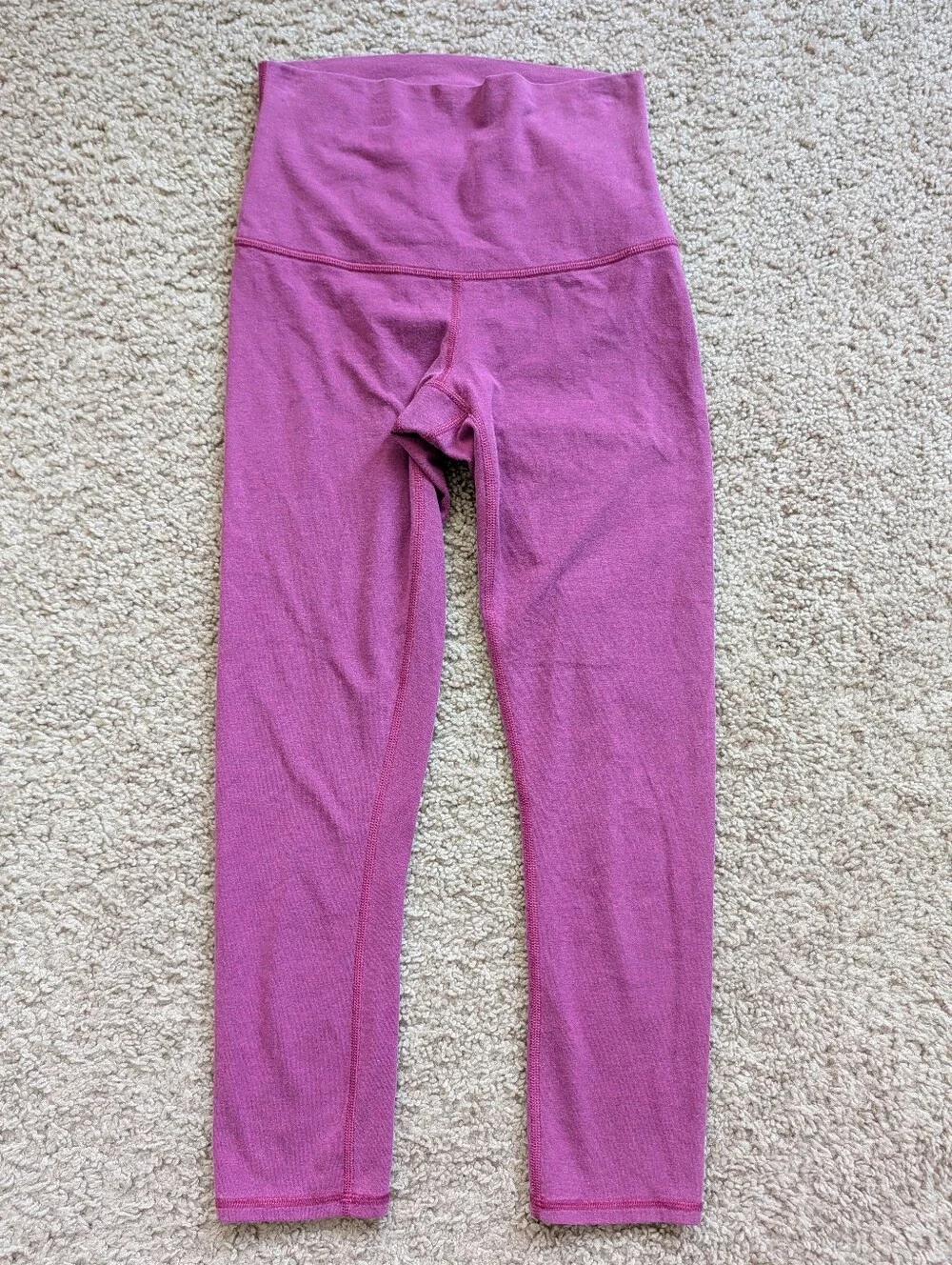 Lululemon Womens Purple Roll Down Waist Wunder Under Crop II Leggings Size 4